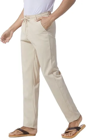 Men's Straight Leg Pleated Work Pants Casual Stretch Waist Solid Trousers Yoga Beach Vacation Slack