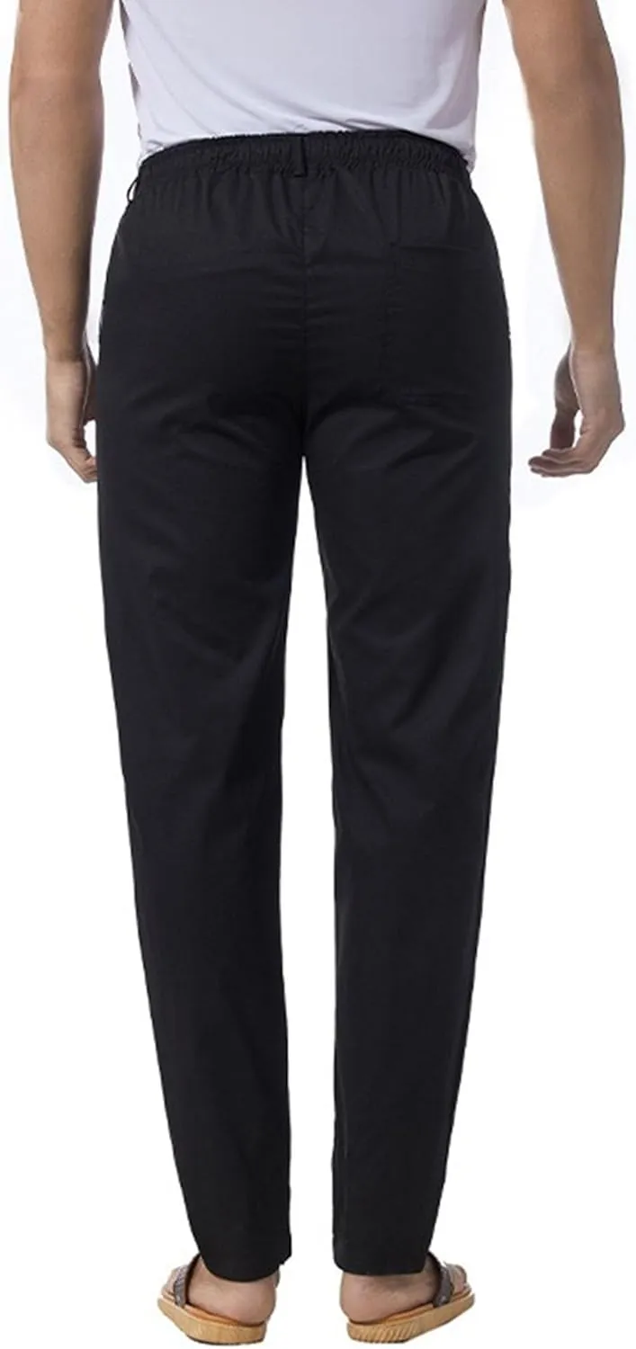 Men's Straight Leg Pleated Work Pants Casual Stretch Waist Solid Trousers Yoga Beach Vacation Slack