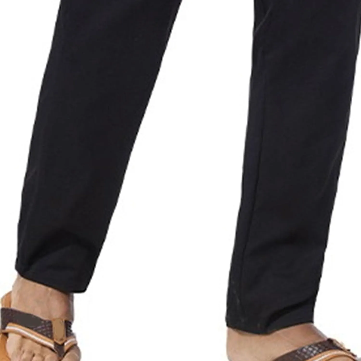 Men's Straight Leg Pleated Work Pants Casual Stretch Waist Solid Trousers Yoga Beach Vacation Slack