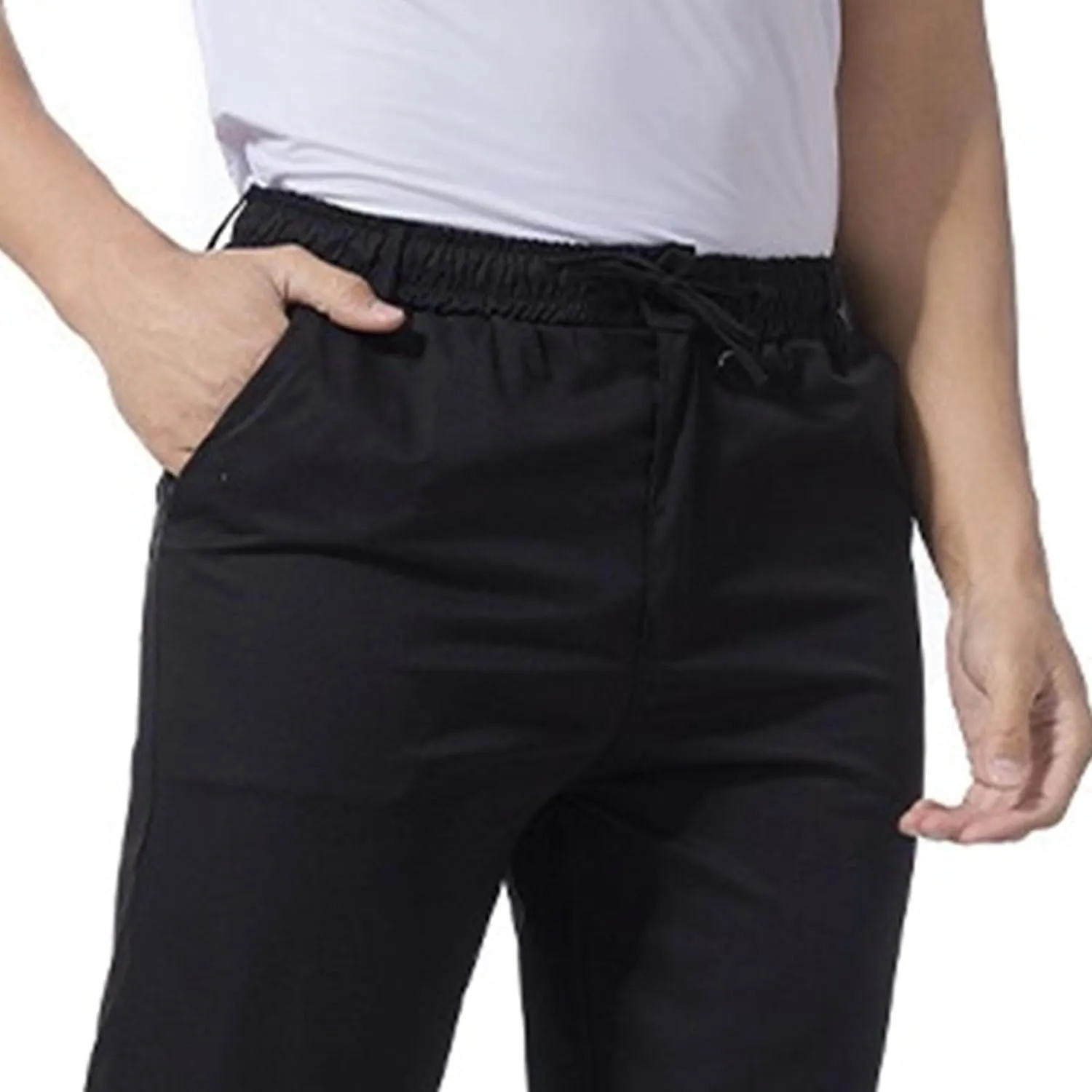 Men's Straight Leg Pleated Work Pants Casual Stretch Waist Solid Trousers Yoga Beach Vacation Slack