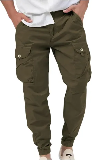 Men's Waterproof Hiking Pants Slim Fit Lightweight Cargo Joggers Stretch Quick Dry Outdoor Pants with Pockets
