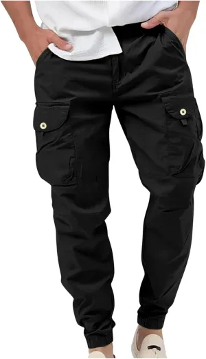 Men's Waterproof Hiking Pants Slim Fit Lightweight Cargo Joggers Stretch Quick Dry Outdoor Pants with Pockets
