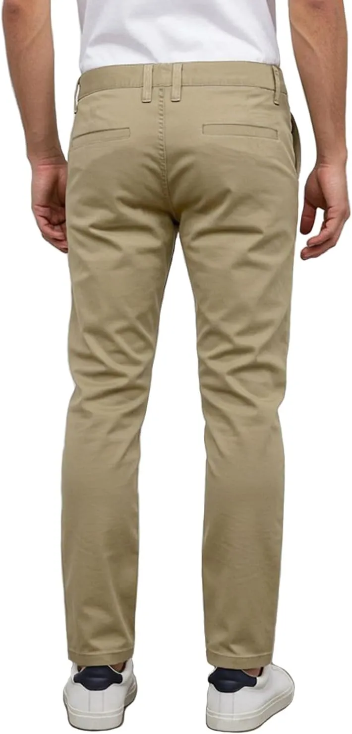 Mersenne Men's Slim Fit Casual Stretch Chino Pants
