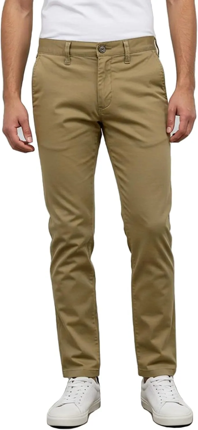 Mersenne Men's Slim Fit Casual Stretch Chino Pants
