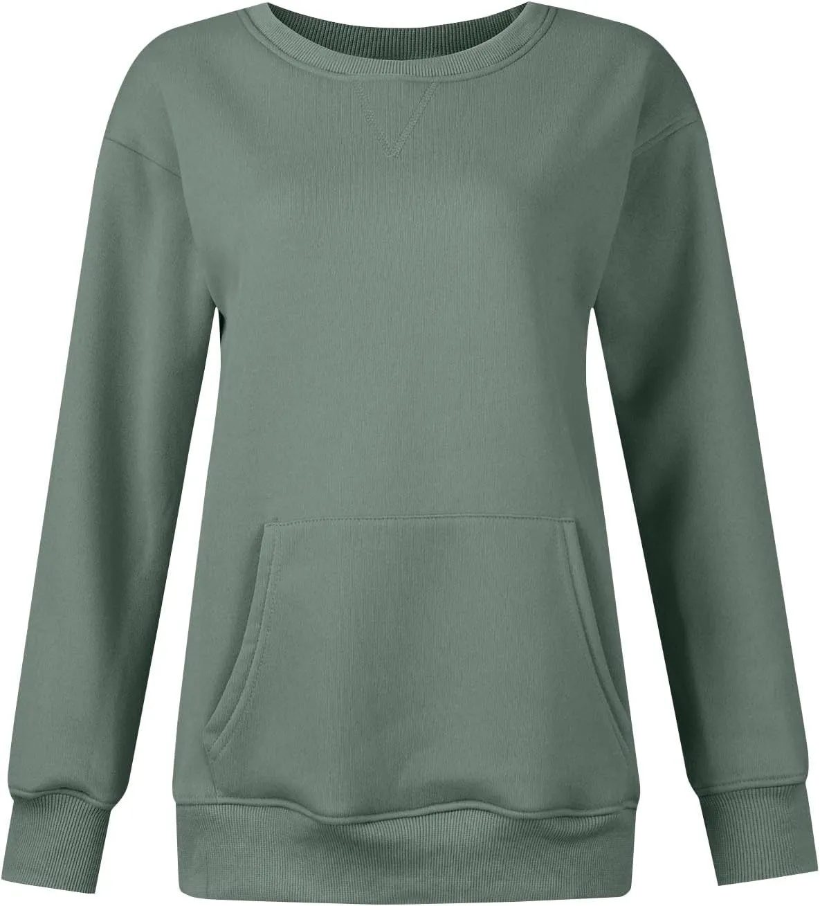 midelxp Crewneck Sweatshirts for Women Cute Long Sleeve Fleece Pullover Tops Casual Loose Fit Y2k Hoodie Fall Clothes 2024