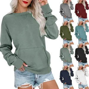 midelxp Crewneck Sweatshirts for Women Cute Long Sleeve Fleece Pullover Tops Casual Loose Fit Y2k Hoodie Fall Clothes 2024