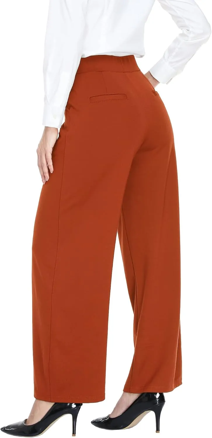 MISS MOLY Women's High Waist Wide Leg Palazzo Pants Business Casual Stretch Trousers Dress Pants
