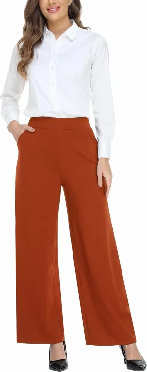 MISS MOLY Women's High Waist Wide Leg Palazzo Pants Business Casual Stretch Trousers Dress Pants
