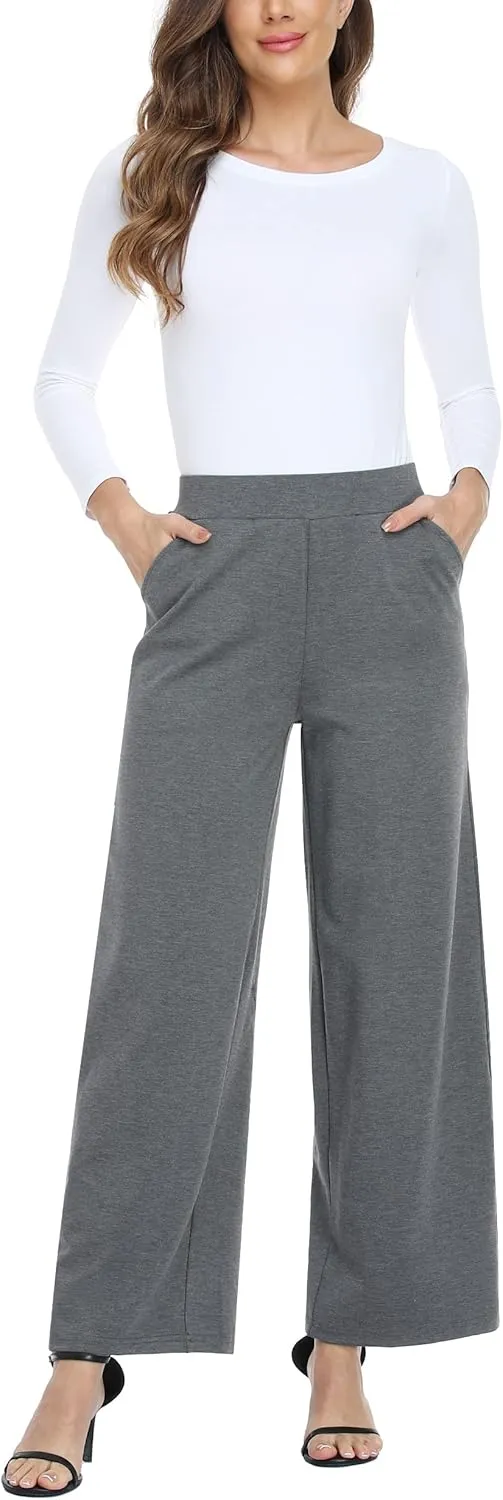 MISS MOLY Women's High Waist Wide Leg Palazzo Pants Business Casual Stretch Trousers Dress Pants