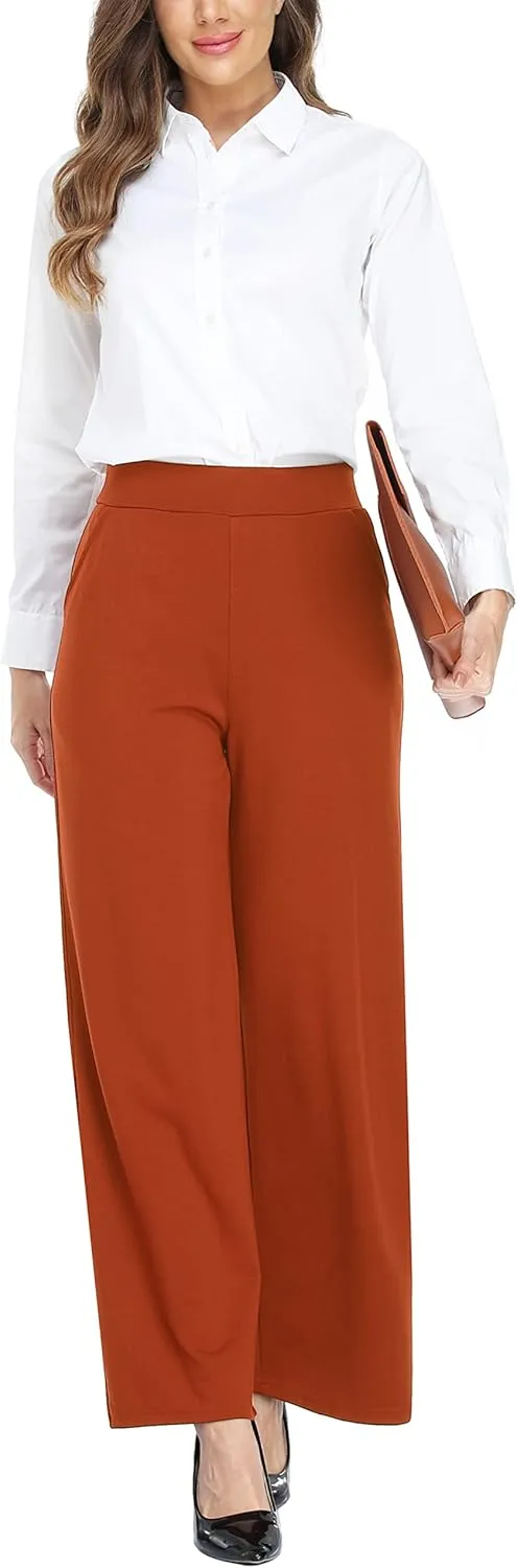 MISS MOLY Women's High Waist Wide Leg Palazzo Pants Business Casual Stretch Trousers Dress Pants
