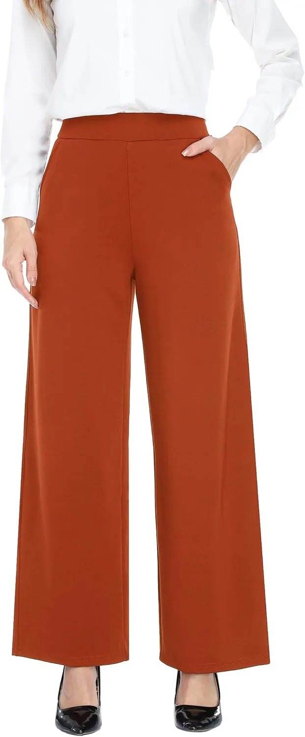 MISS MOLY Women's High Waist Wide Leg Palazzo Pants Business Casual Stretch Trousers Dress Pants
