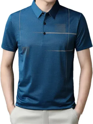 Mnjyihy Man Summer Fashion Polo Shirt Casual Short Sleeve Solid Athletic Quick-Dry Golf Shirt