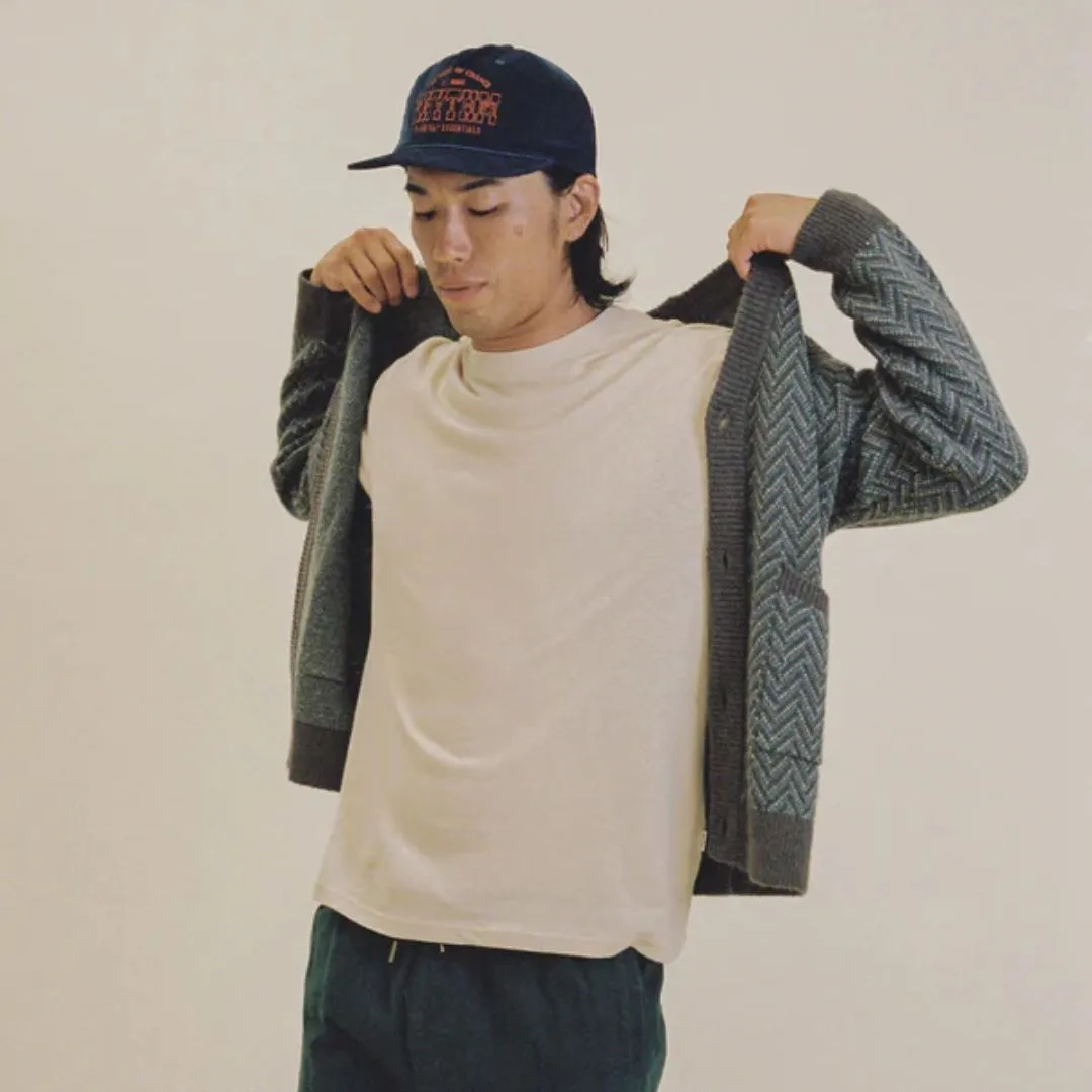 Mohair Herringbone Cardigan (Pacific)