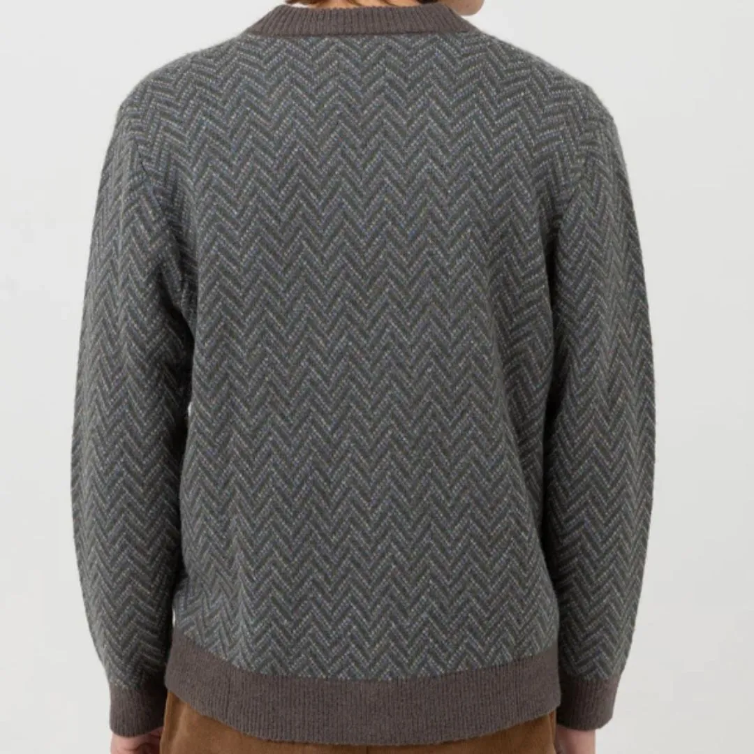 Mohair Herringbone Cardigan (Pacific)