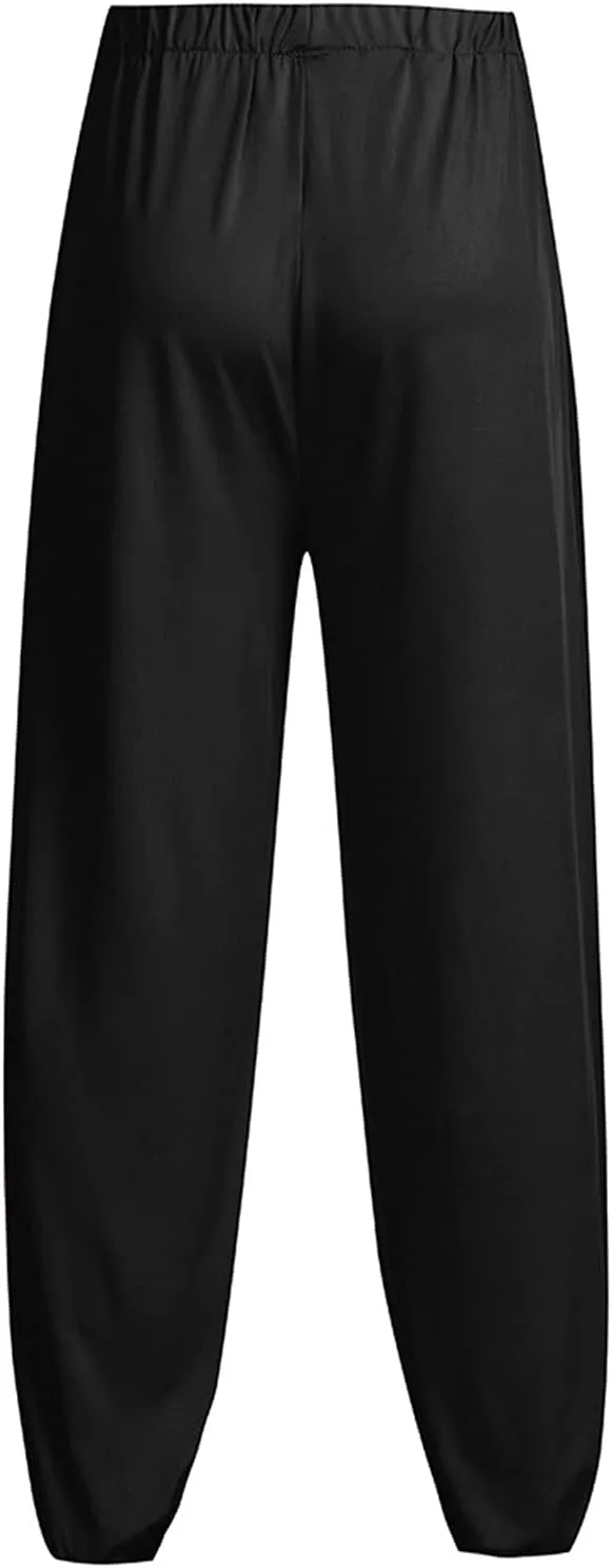 Muscularfit Black Pants Men 2023 Casual Stretch Waist Solid Dancing Yoga Pants Fashion Loose Jogger Sport Trousers Sweatpants
