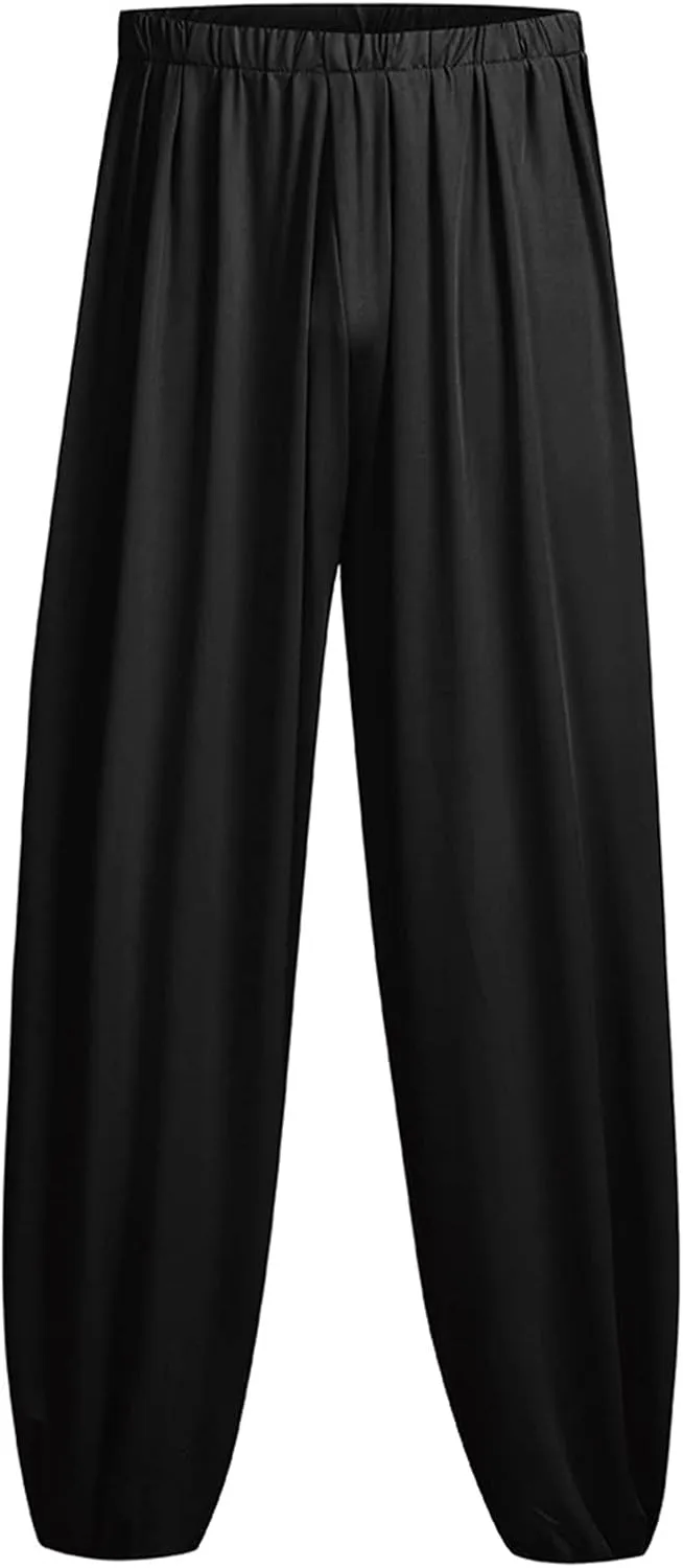 Muscularfit Black Pants Men 2023 Casual Stretch Waist Solid Dancing Yoga Pants Fashion Loose Jogger Sport Trousers Sweatpants