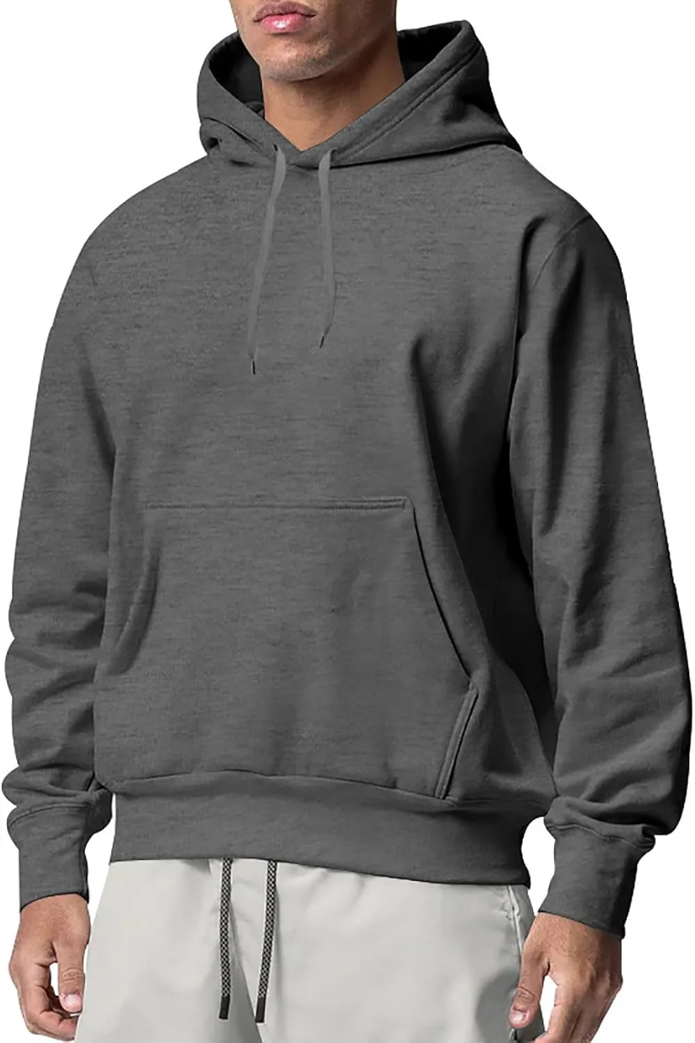 Muscularfit Heavyweight Hoodie Sweatshirts for Men 2024 Trendy Long Sleeve Solid Casual Gym Workout Athletic Hooded Pullover