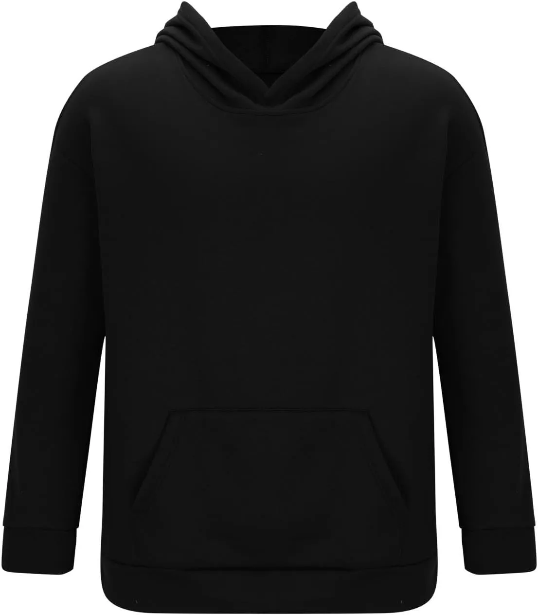 Muscularfit Men's Hoodies 2024 Fashion Long Sleeve Solid Casual Pullover Shirt Big and Tall Gym Workout Hooded Sweatshirts