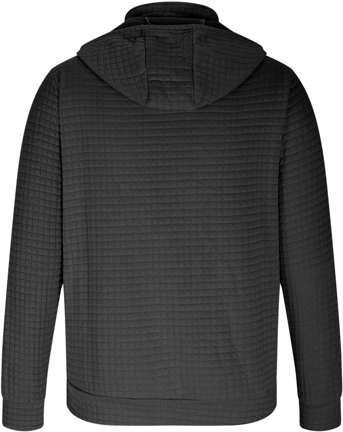 Muscularfit Zip Up Hoodie for Men Casual Stand Collar Button Pullover Waffle Sweatshirts Heavyweight 1/4 Zip Drawstring Shirt