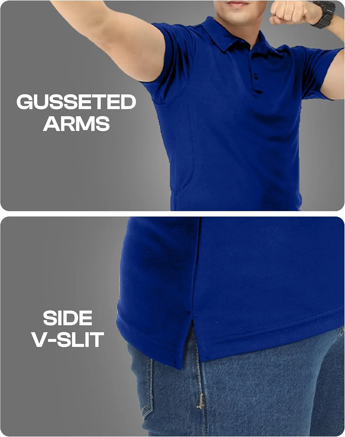 NY Threads Mens Polo Shirt Short Sleeves Quick Dry Performance Tactical Pique Jersey Golf Shirt