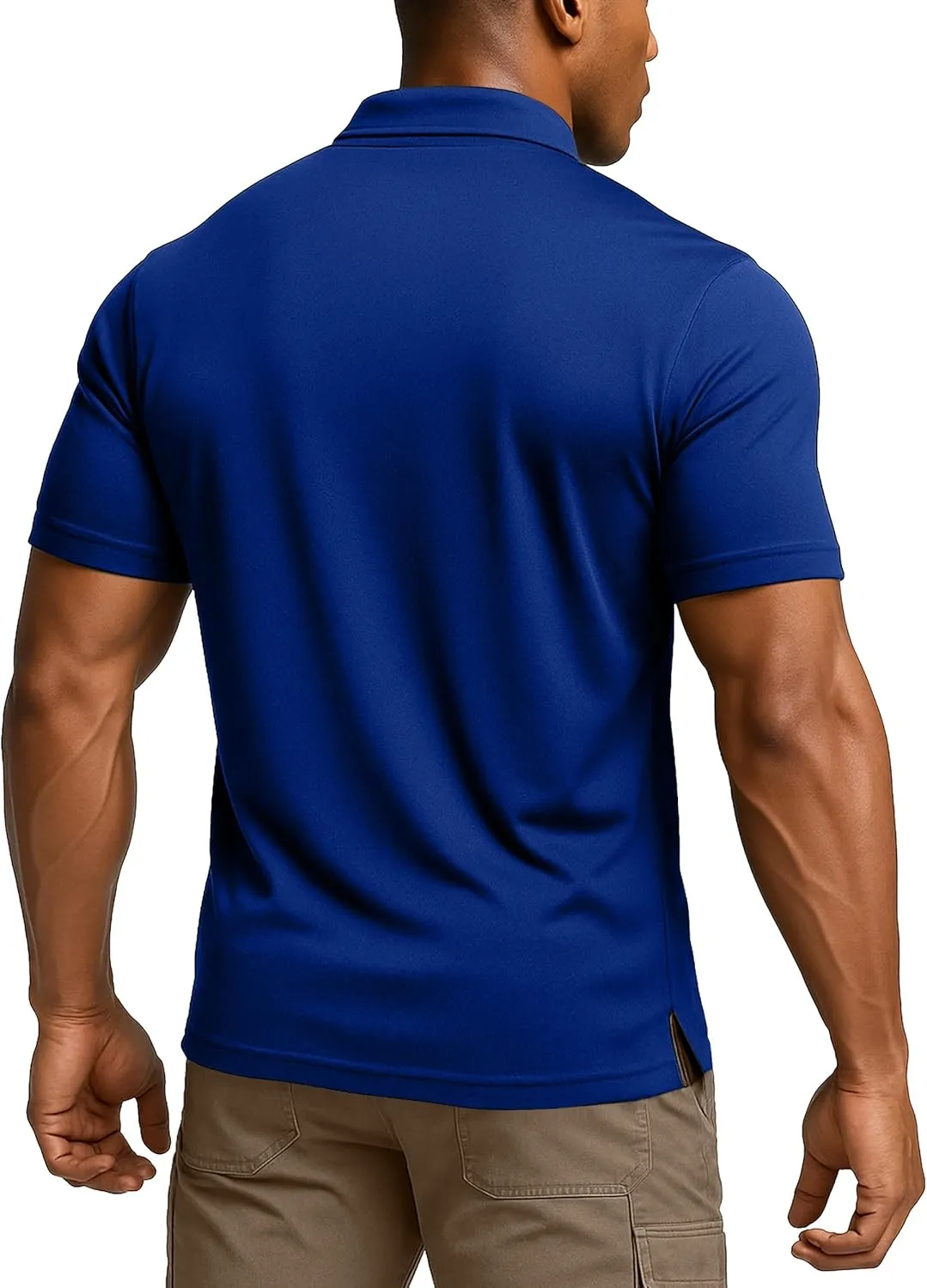 NY Threads Mens Polo Shirt Short Sleeves Quick Dry Performance Tactical Pique Jersey Golf Shirt