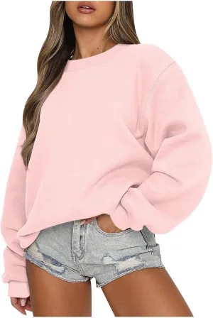 Oversized Crewneck Sweatshirt Women Fall Fashion 2023 Long Sleeve Drop Shoulder Hoodie Sweatshirts Casual Pullover Tops