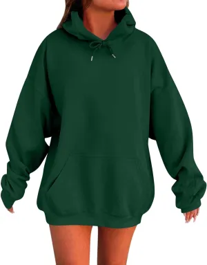 Oversized Hoodie For Women Plus Size Drop Shoulder Fleece Sweatshirts Comfy Pullover Tops Baggy Winter Coat w/Pockets