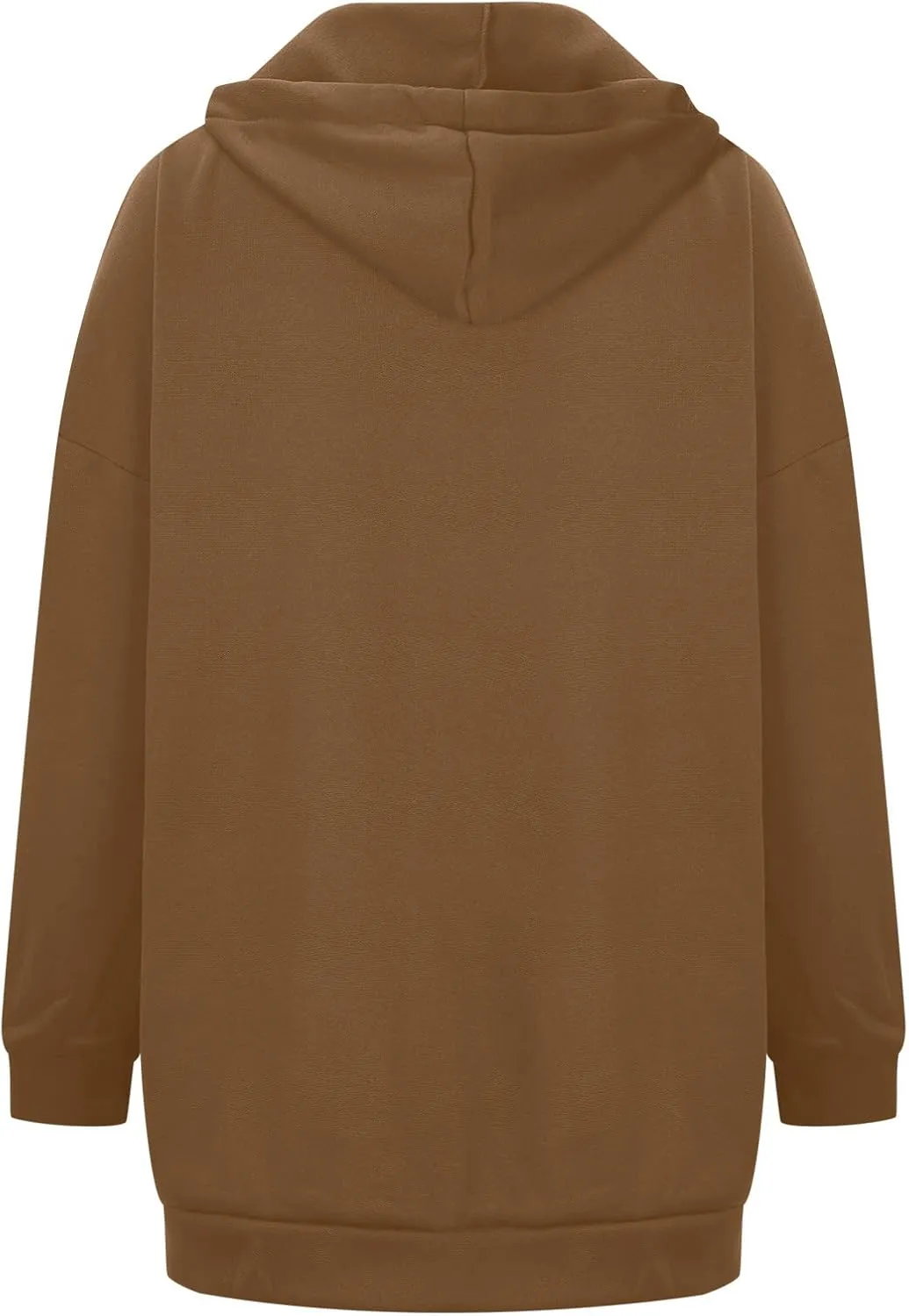 Oversized Hoodie for Women Plus Size Solid Color Hoodies Casual Full Zip Long Hooded Sweatshirt Pullover Jacket with Pockets