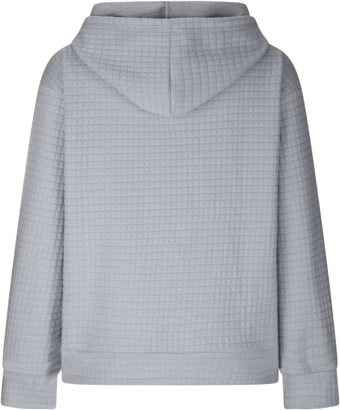 Oversized Hoodies for Women Athleisure Quilted Drawstring Crewneck Sweatshirts Fall Knit Pullover Sweaters with Pocket