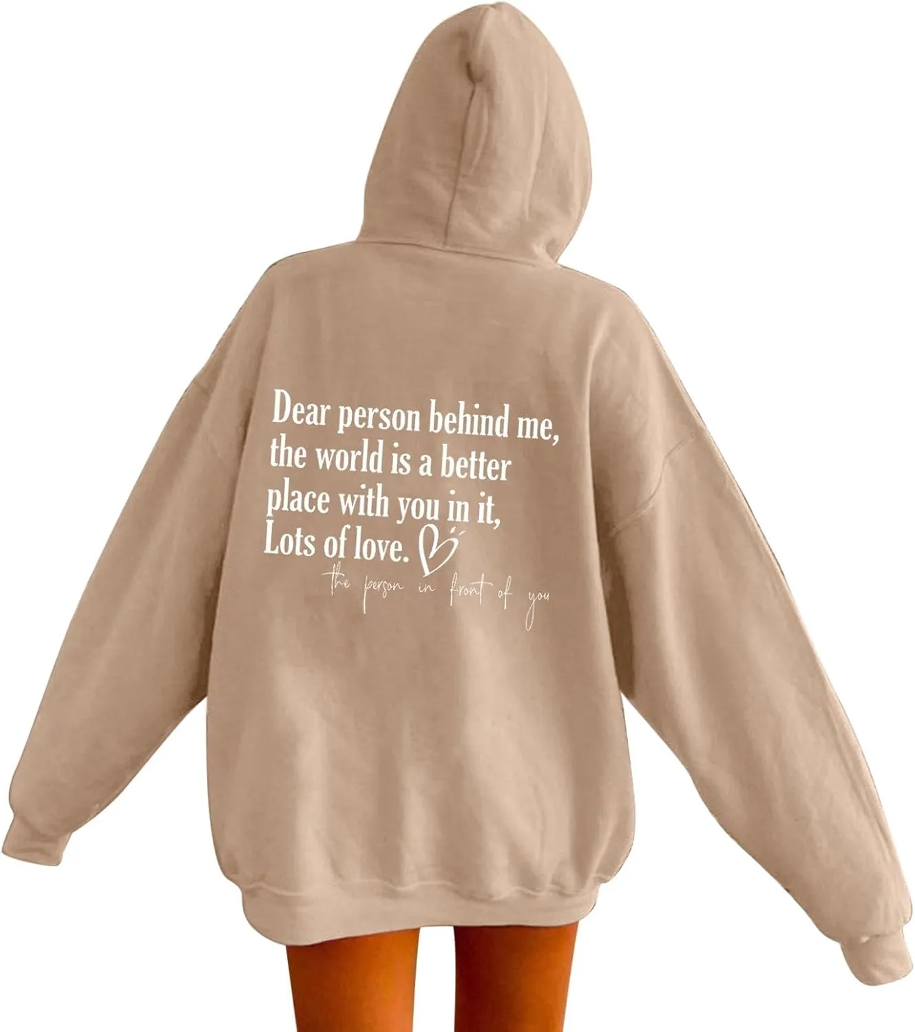 Oversized Hoodies for Women Fleece Casual Long Sleeve Letter Graphic Print Hoodie Sweatshirts Drawstring Pullover Pocket