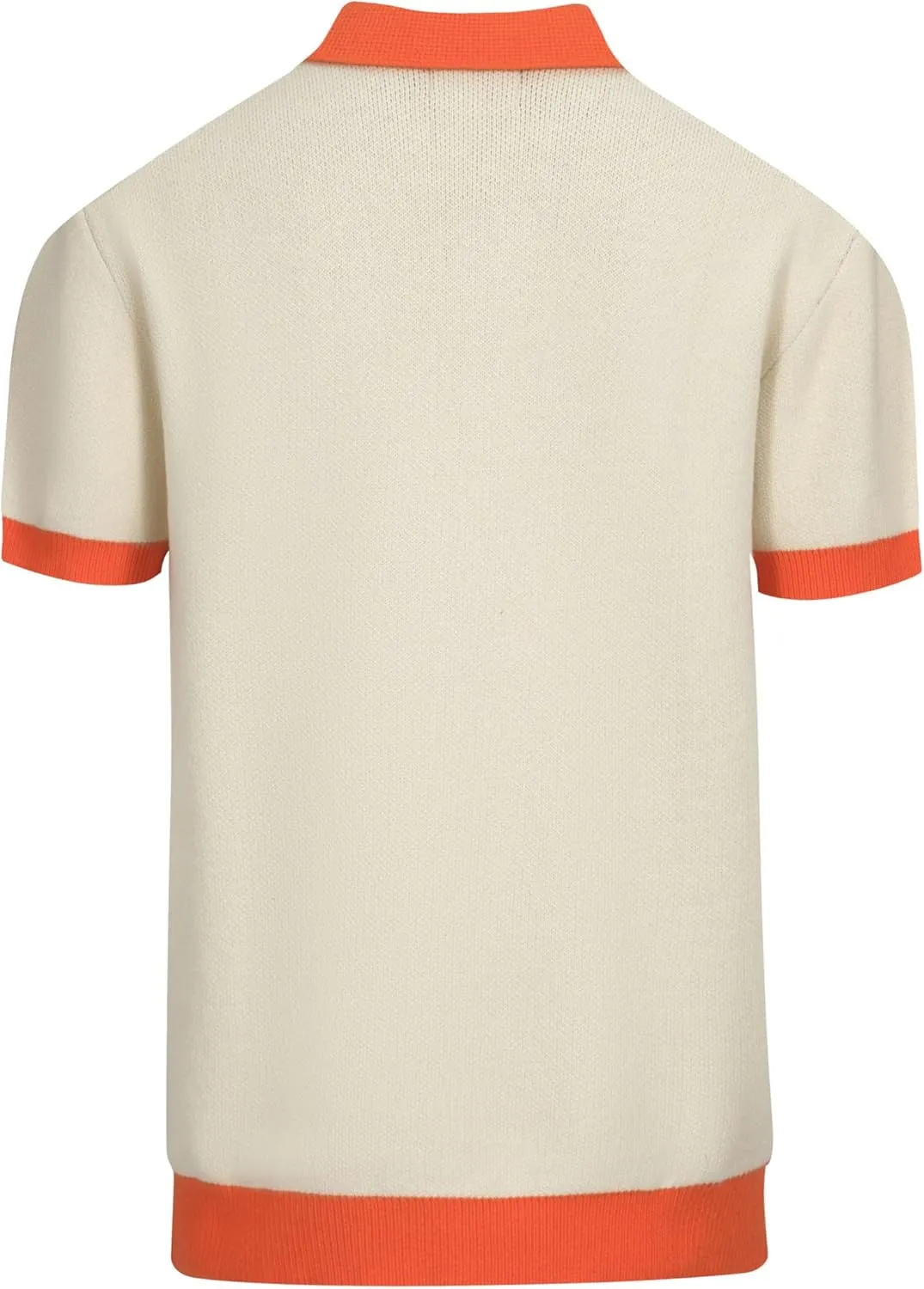 OXKNIT Vintage Polo Shirt for Men's Art Graphic V-Neck Knitted Short Sleeve Polo Shirt