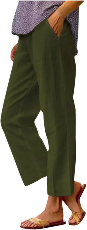 Pants for Women Loose Casual Stretch Palazzo Trousers Elastic High Waist Wide Leg Pants Plus Size Summer Straight Trousers