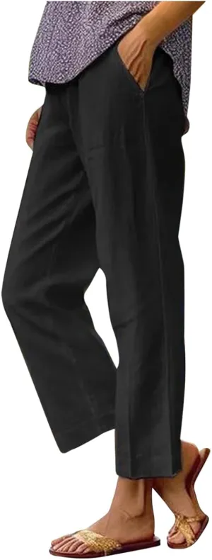 Pants for Women Loose Casual Stretch Palazzo Trousers Elastic High Waist Wide Leg Pants Plus Size Summer Straight Trousers
