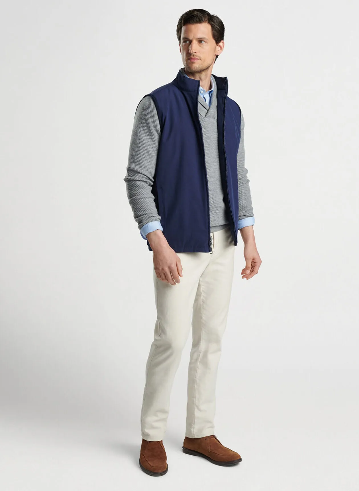 Portrush Reversible Hybrid Vest in Navy by Peter Millar