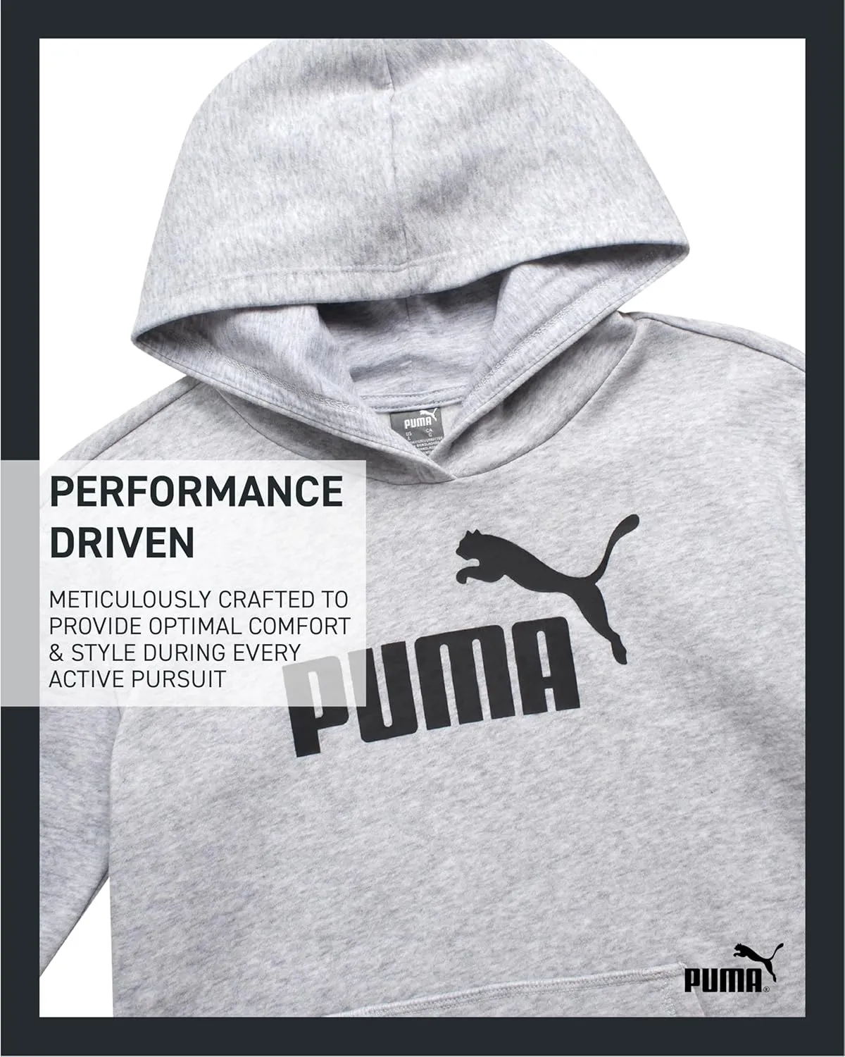 PUMA Girls' Sweatshirt - Performance Fleece Pullover Graphic Hoodie for Girls (7-16)