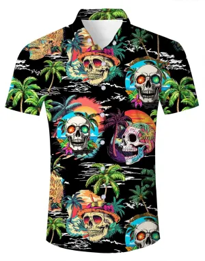 RAISEVERN Mens Hawaiian Shirt Casual Button Down Short Sleeve Tropical Beach Dress Shirt for Summer Holiday