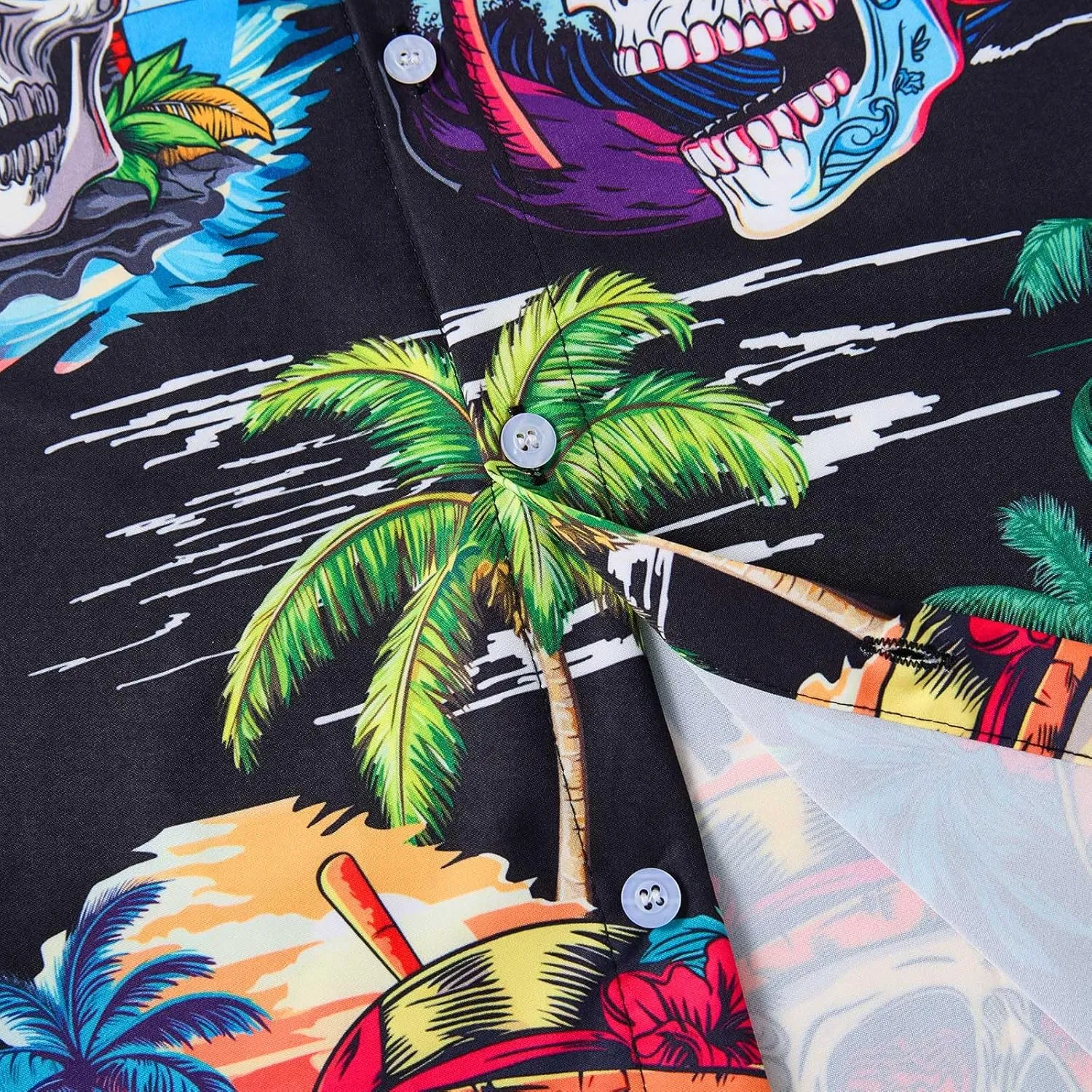 RAISEVERN Mens Hawaiian Shirt Casual Button Down Short Sleeve Tropical Beach Dress Shirt for Summer Holiday