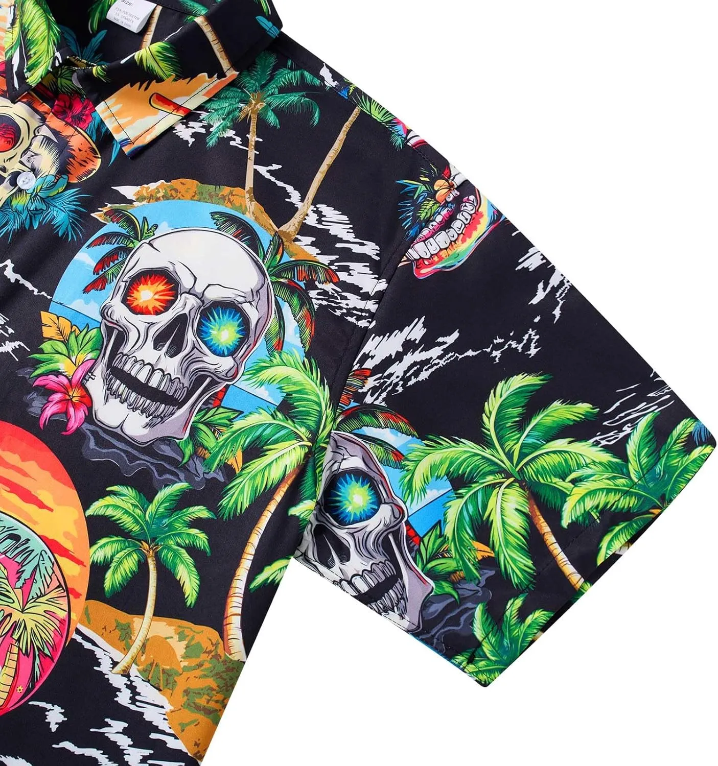 RAISEVERN Mens Hawaiian Shirt Casual Button Down Short Sleeve Tropical Beach Dress Shirt for Summer Holiday