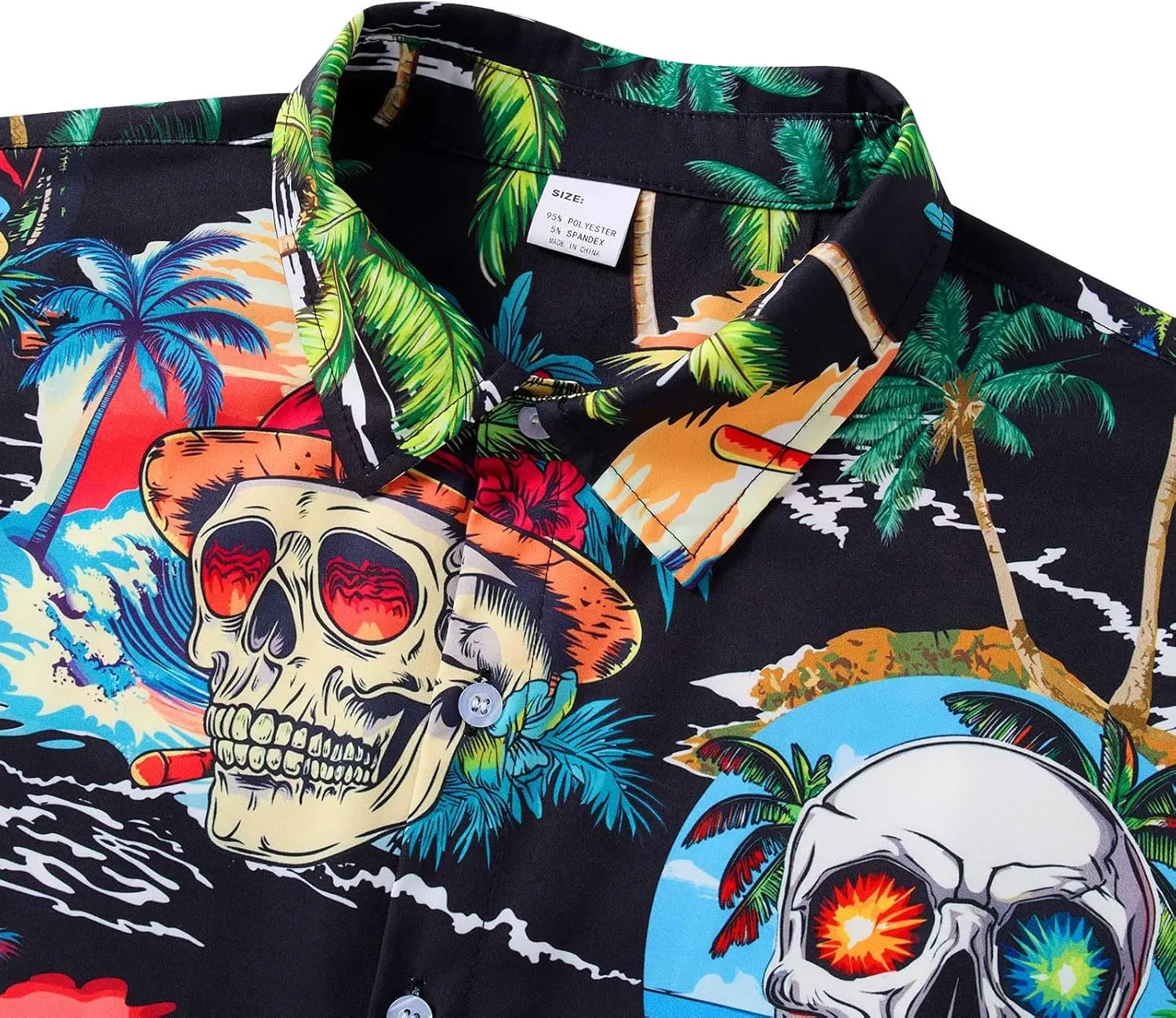 RAISEVERN Mens Hawaiian Shirt Casual Button Down Short Sleeve Tropical Beach Dress Shirt for Summer Holiday