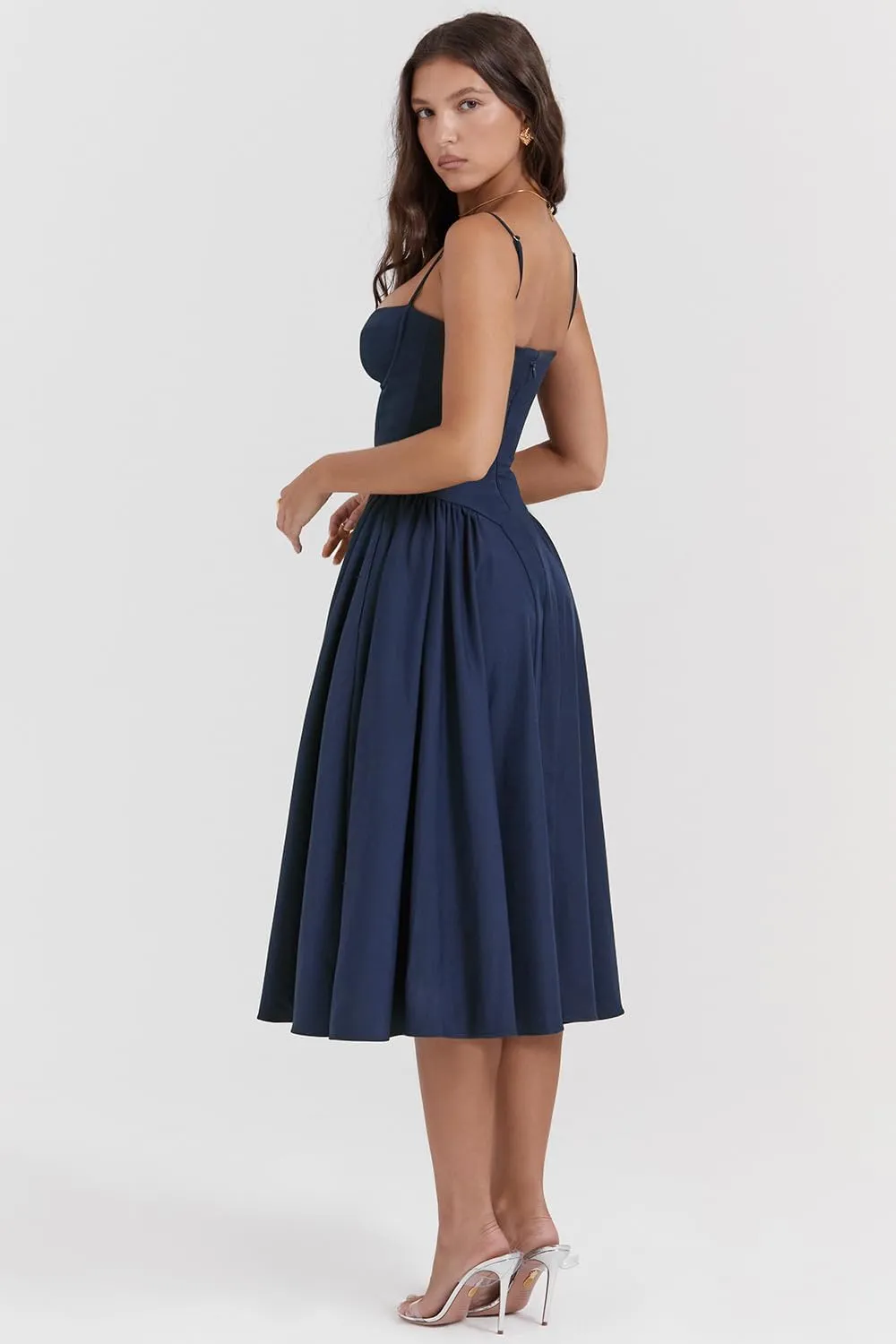 RanRui Strapless Camisole Pleated Wedding Guest Dresses, Cocktail DressesRetro Dress