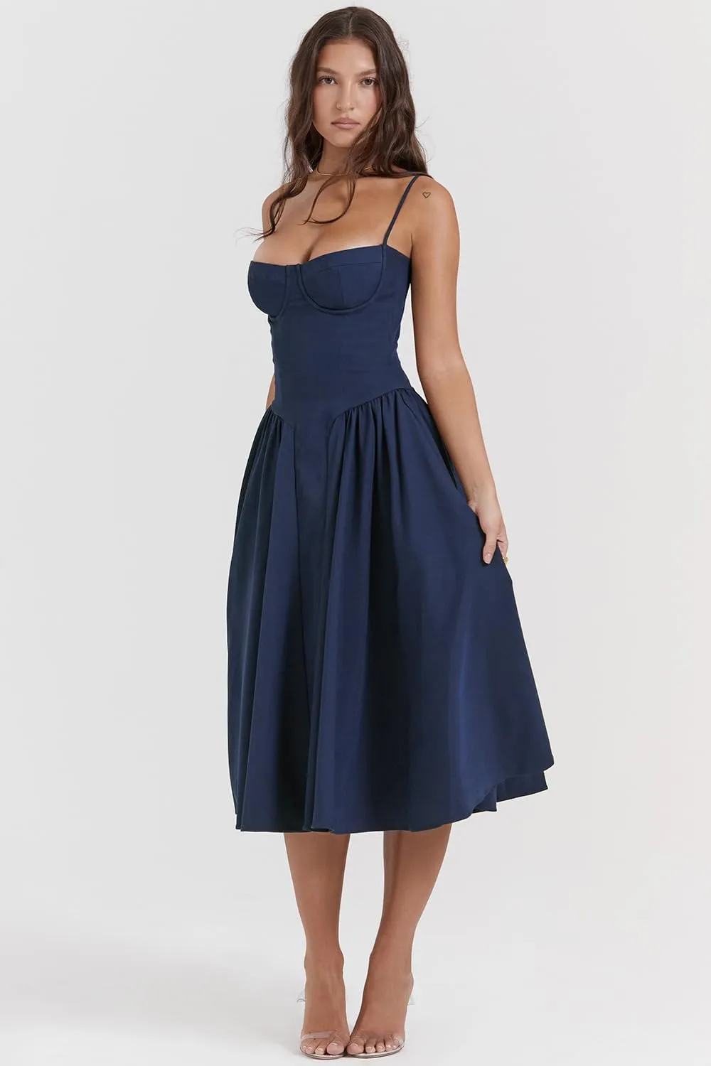RanRui Strapless Camisole Pleated Wedding Guest Dresses, Cocktail DressesRetro Dress