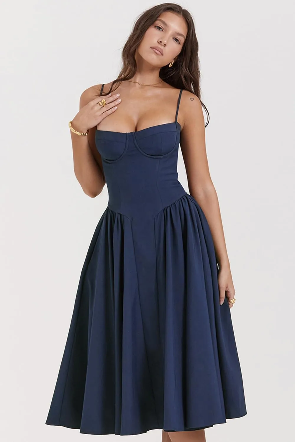RanRui Strapless Camisole Pleated Wedding Guest Dresses, Cocktail DressesRetro Dress