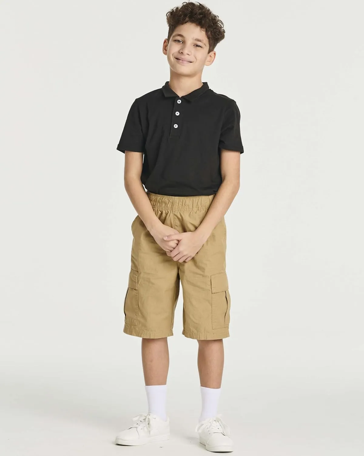 Real Essentials 3 Pack: Boys' Short Sleeve Jersey Cotton Polo Shirt - Uniform Youth Dress Shirt (Ages 4-18)
