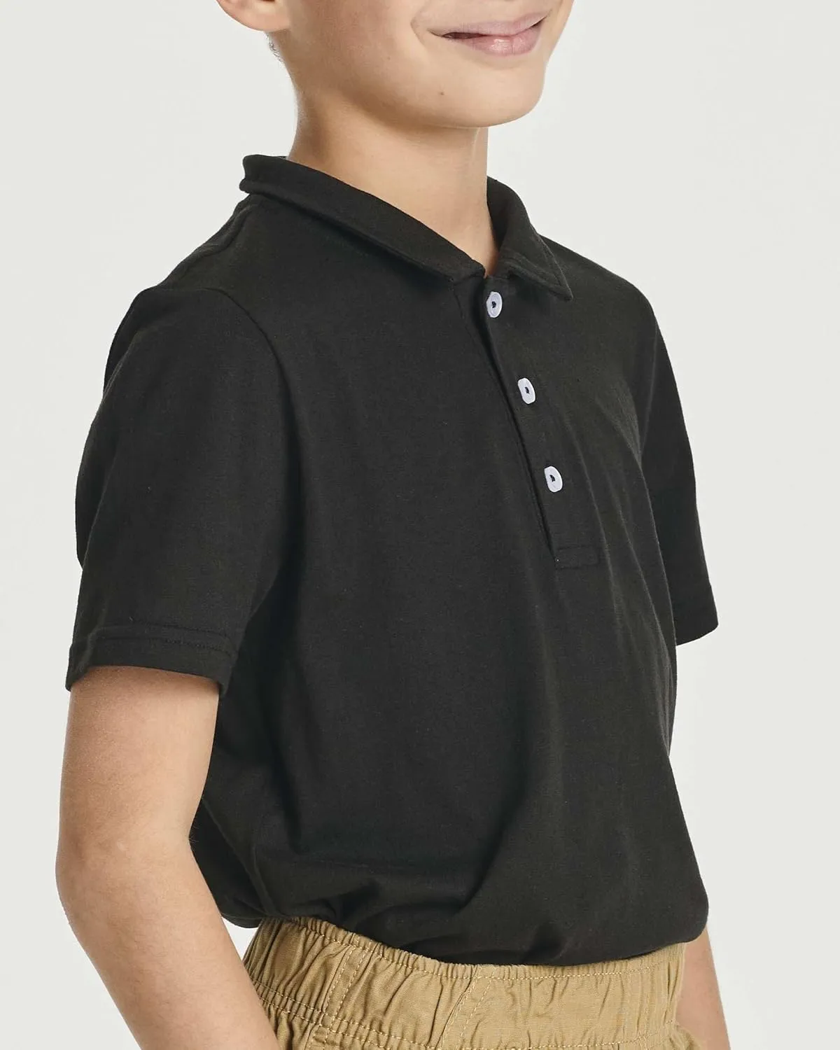 Real Essentials 3 Pack: Boys' Short Sleeve Jersey Cotton Polo Shirt - Uniform Youth Dress Shirt (Ages 4-18)