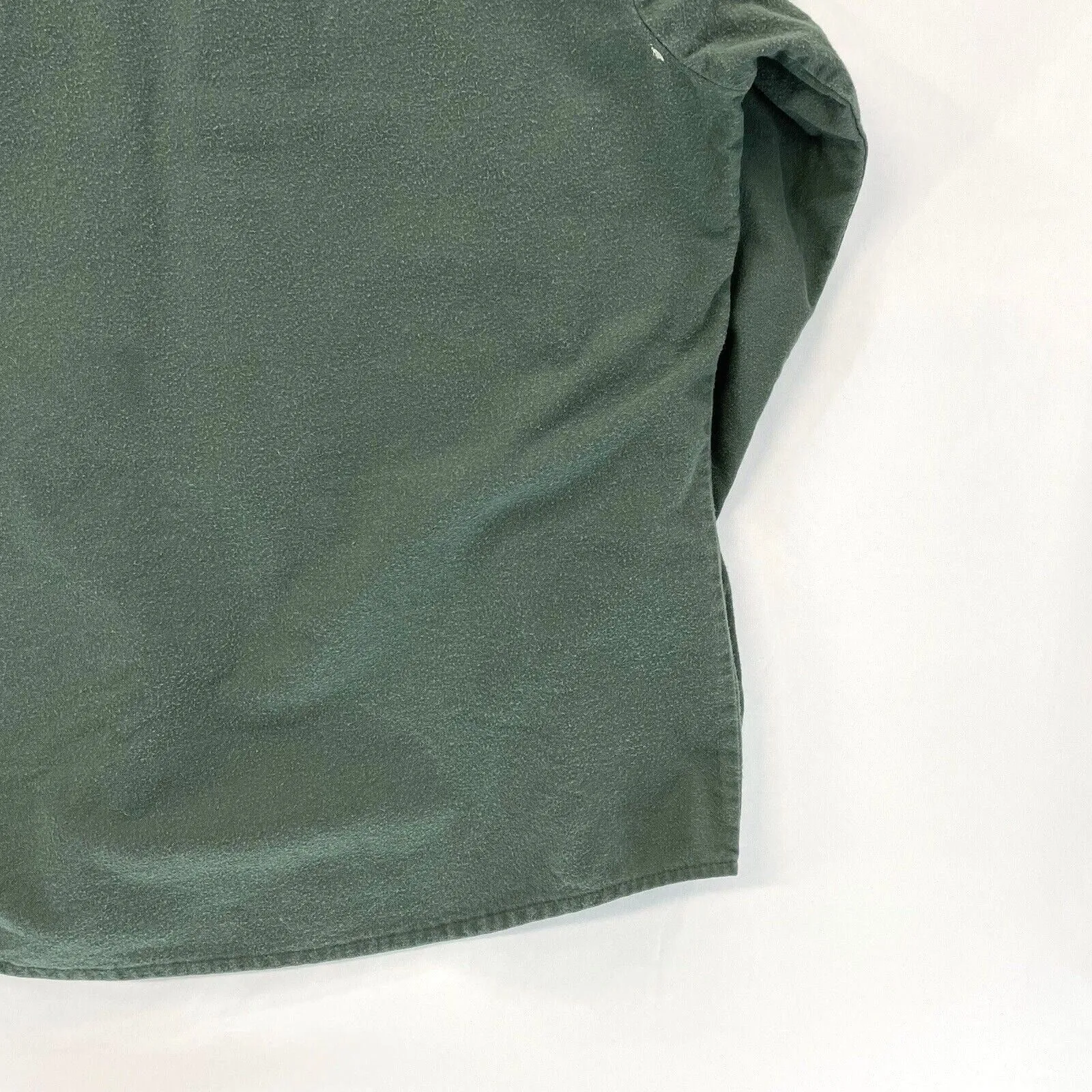 Red Head Men's Soft Button Up Flannel Shirt Distressed Paint Vtg Green Size XL