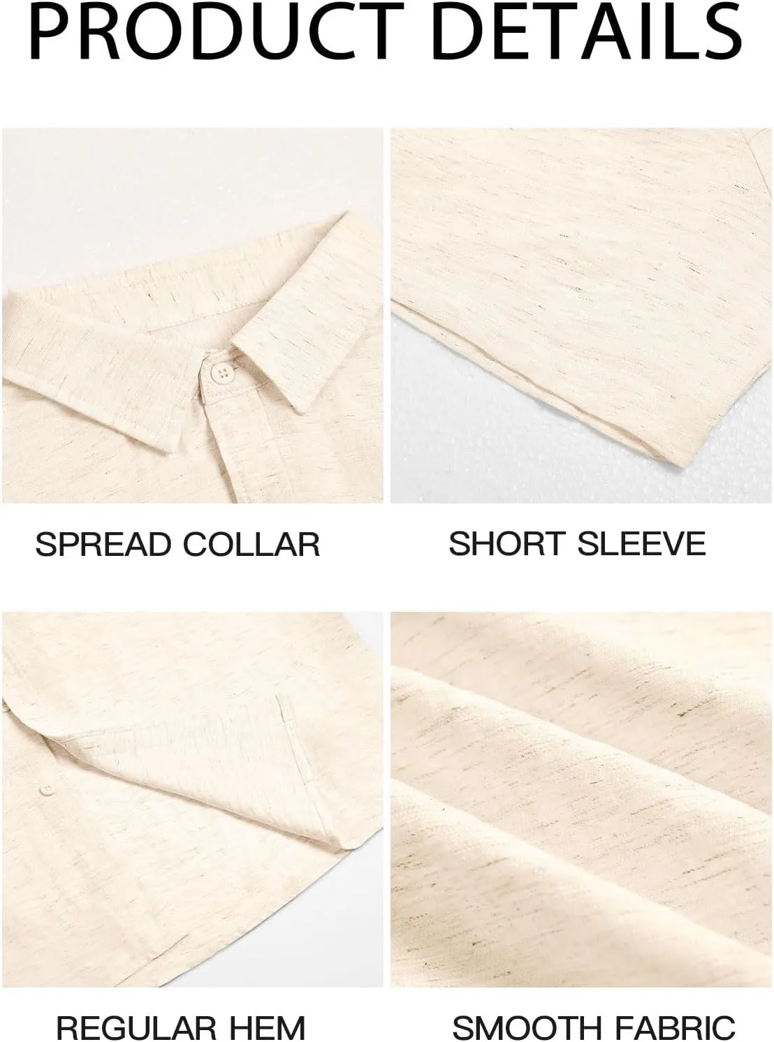 Runcati Mens Casual Shirts Button Down Short Sleeve Lightweight Linen Shirt Summer Beach Tops with Pocket