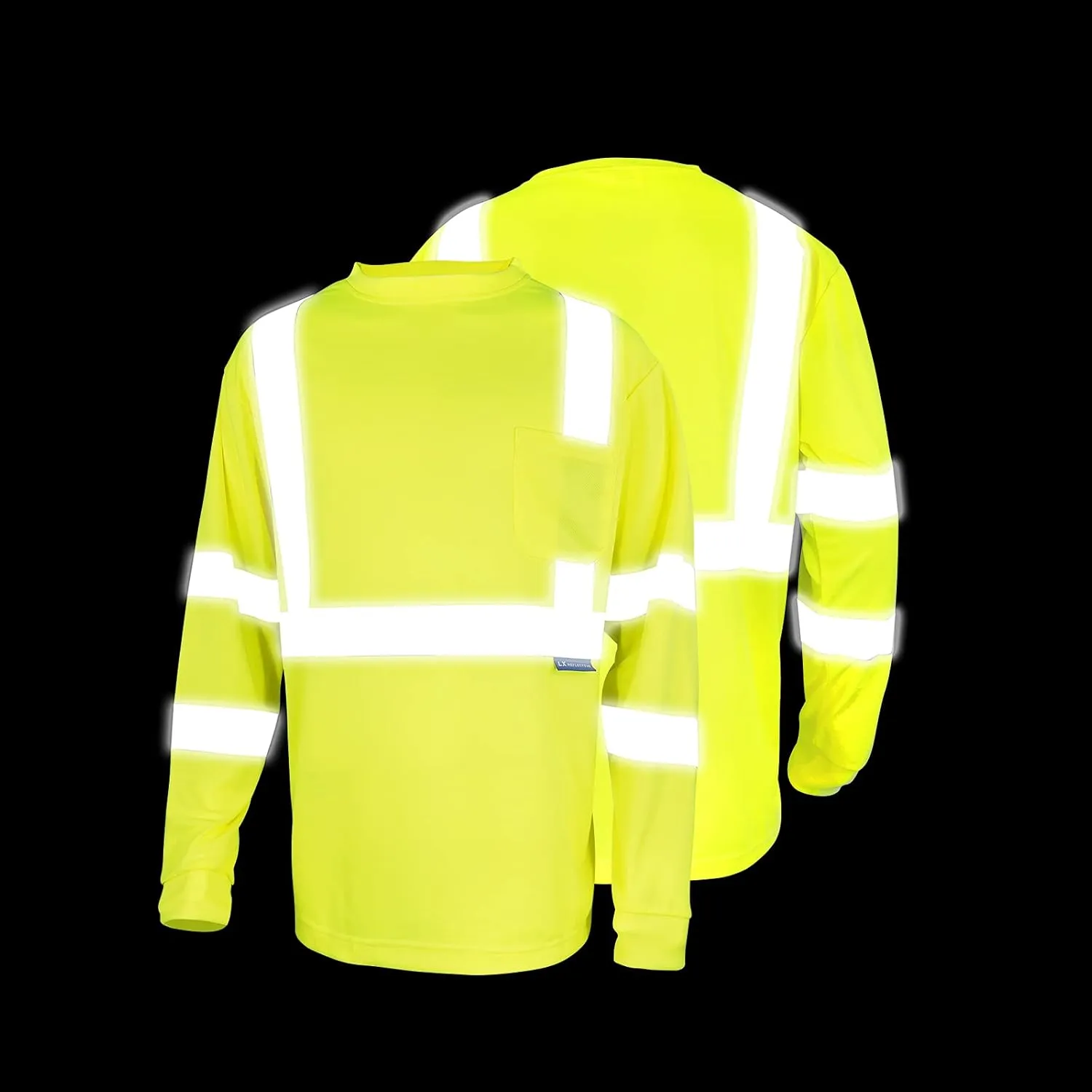 Safety Shirt Long Sleeve High Visibility Reflective Breathable T Shirt for Work Warehouse Construction Class 3