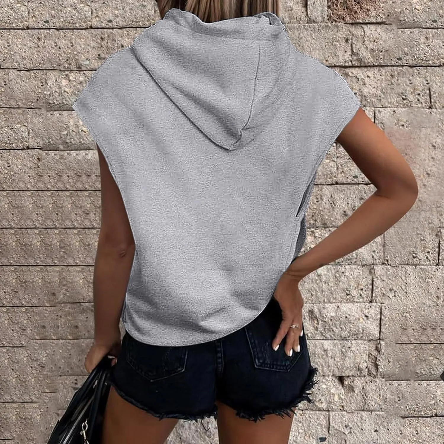 Short Sleeve Hooded Shirts for Women Half Zip Sweatshirt Oversized Pullover Tops Casual Lightweight Sweatshirts Hoodies