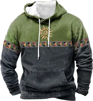 Solid Hoodie Pullover Sweater Mens Autumn And Winter Loose Plus Size Hooded Pullover Sweater Knit Sweatshirt with