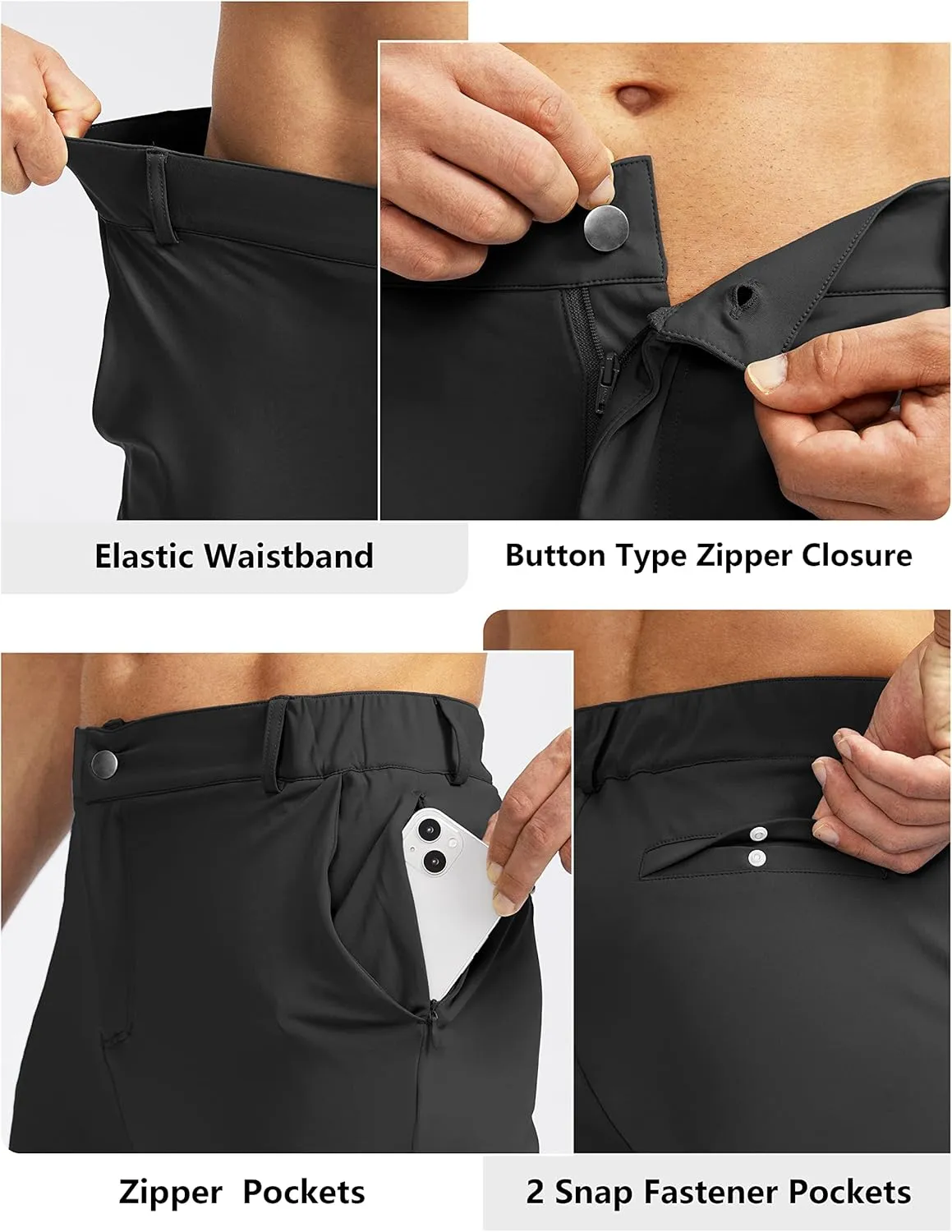 Soothfeel Men's Golf Joggers Pants with 5 Pockets Slim Fit Stretch Sweatpants Running Travel Dress Work Pants for Men